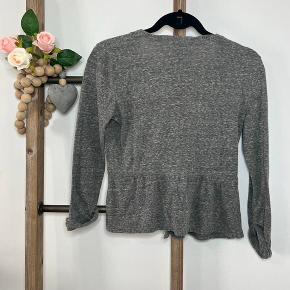 American‎ Eagle Outfitters Long Sleeve Gray Wrap Sweater Size Small - Picture 4 of 7